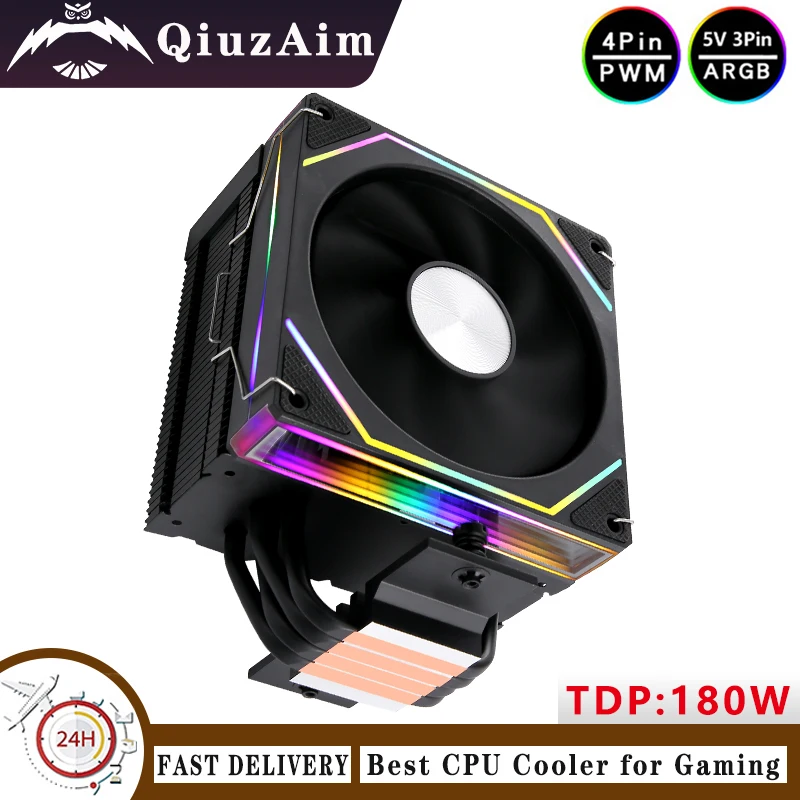 

Computer x79 x99 Processor CPU Cooler Black Knight ARGB Fan 120mm 4 Heat Pipe Install LGA2011-3 2066 115x 1200 1700 18xx AM4 AM5