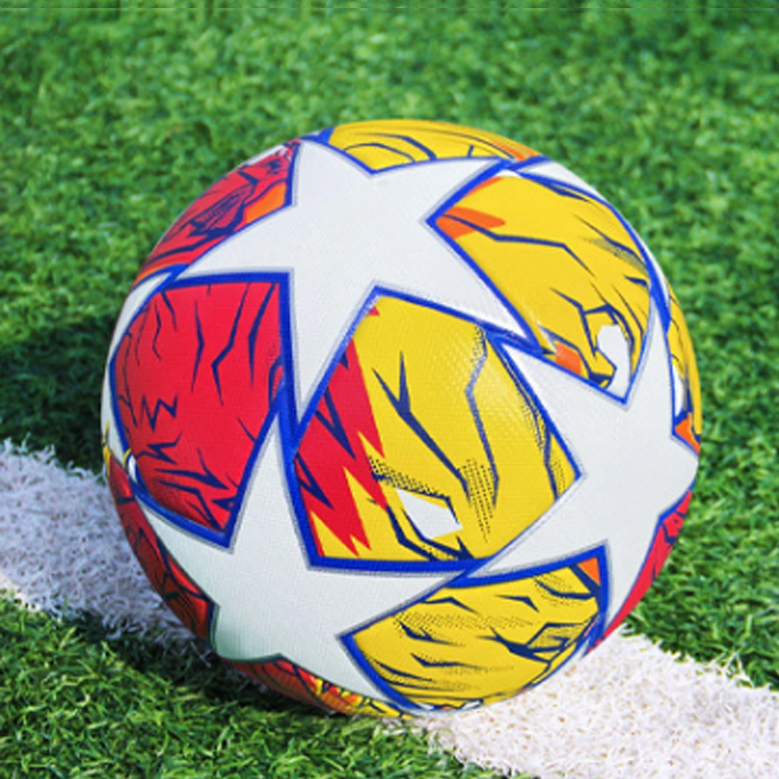 手作り合成皮革サッカーボール,耐久性,キック,アウトドアスポーツ,トレーニングゲーム,サッカー,クラシックサイズ5, 1個