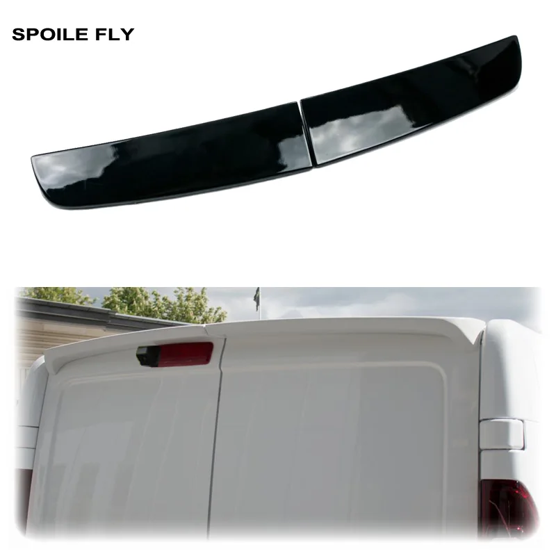 2PCS 2021 2022 To Up For Nissan Primastar NV300 Twin Doors Rear Roof Spoiler Lip Wing High Quality ABS Gloss Black Body Kit
