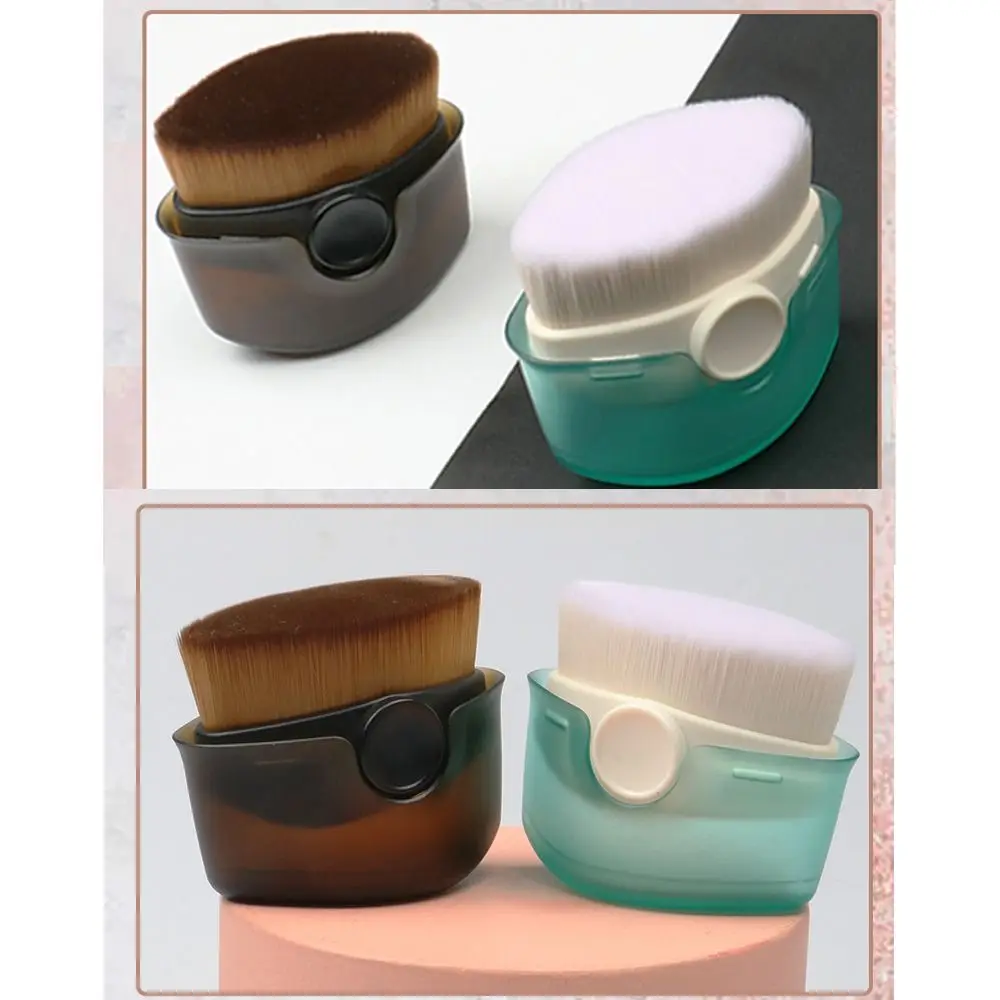 แปรงรองพื้นแบบน้ำสำหรับมืออาชีพ แปรงคอนทัวร์ขนาดใหญ่ ขนแปรงนุ่ม พร้อมฝาปิด แปรงปัดบลัชออน แปรงรองพื้นเนียนไร้รอยต่อ สำหรับผู้หญิง