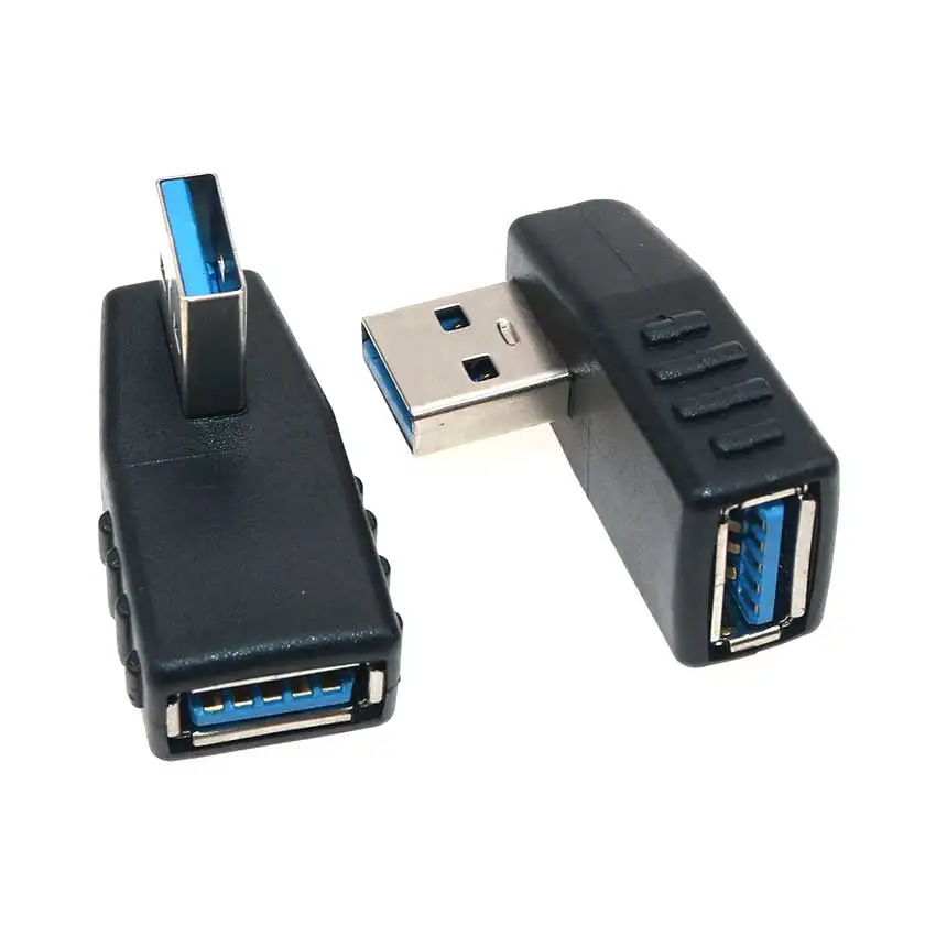 YuXi USB 3.0 Adapter Left /Up/Down/ Right Angle 90 Degree Extension Cable Male To Female Adapter Cord USB Cable