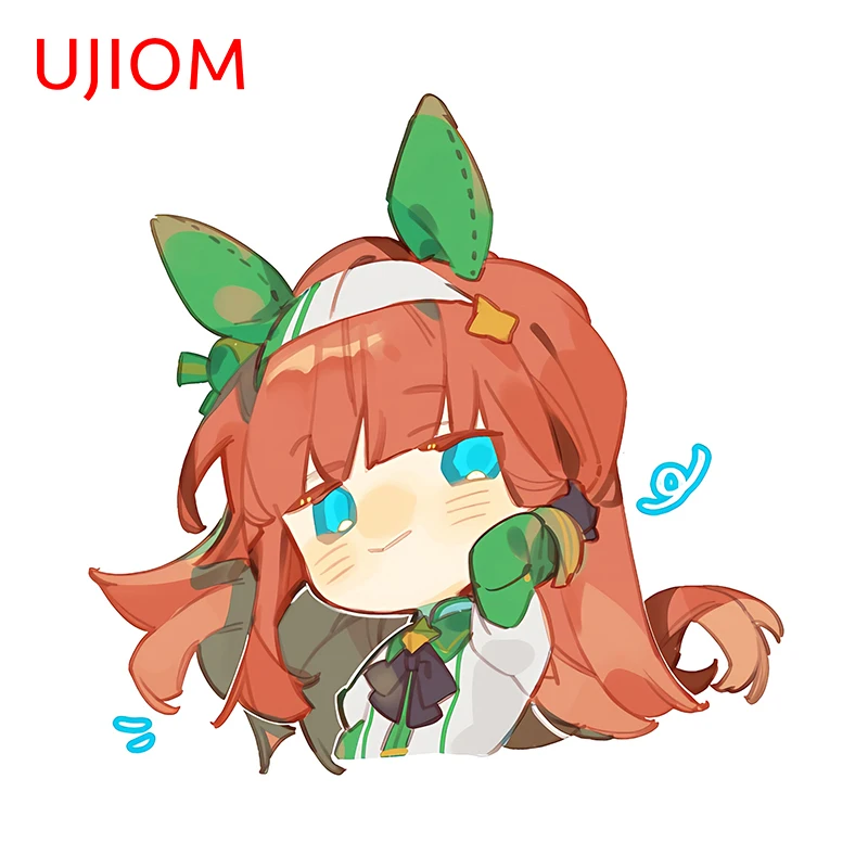 UJIOM 13cm × 12.7cm Silence Suzuka Chibi Wall Stickers Popular Game Character Decals Edgy Cartoon Baby Nursery Room Accessories