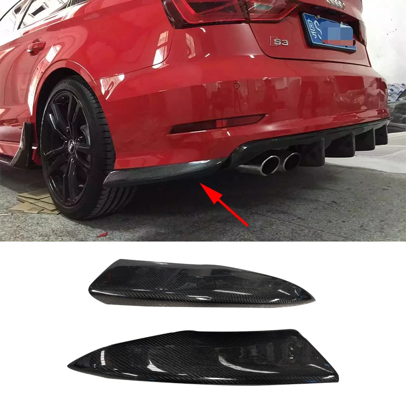 

A3 S3 Carbon Fiber FRP Rear Bumper Lip Side Splitters Aprons For Audi A3 S3 Sedan Sport Style 2014 2015 2016 Not for Standard