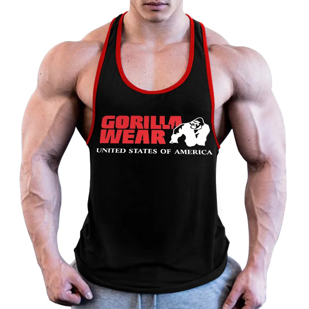 Gym Bodybuilding Workout Muscle Tank Tops Summer Cool Cotton Breathable Sleeveless T-Shirts Mens Fitness Running Sport Singlets - Image 3