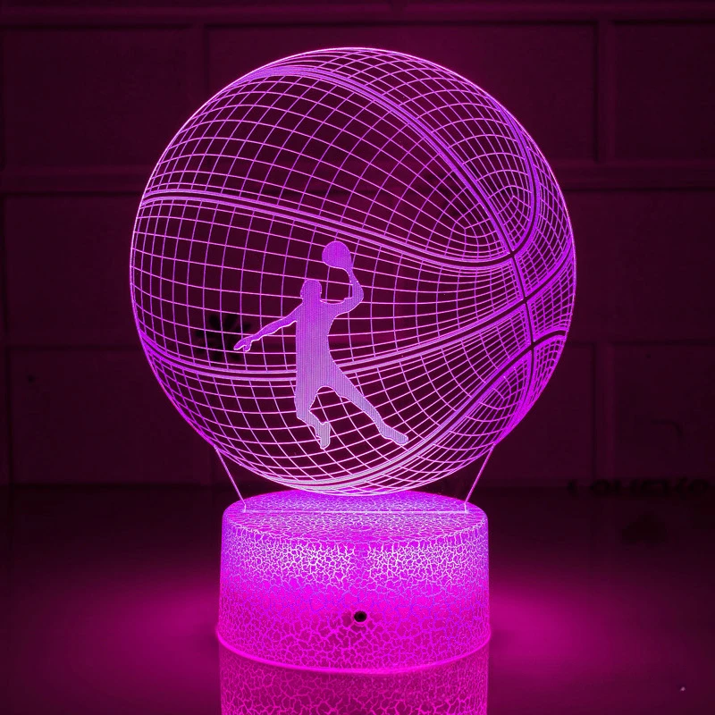 Nighdn 3D Basketball Night Light 7 Color Changing LED Night Lamp for Kids Bedroom Decor Birthday Christmas Gift for Boys Girls