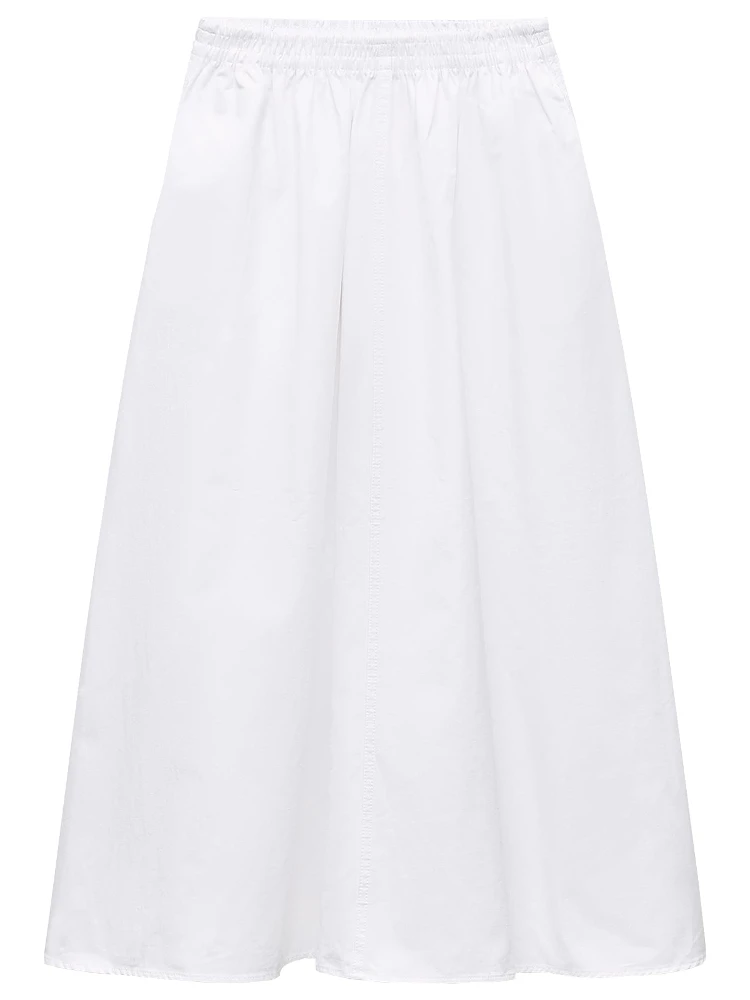 

Spring 2026 Casual A-Line Midi Skirt Loose Fit Pleated Versatile Ladies mid Waist Other Material Other Process Other Style