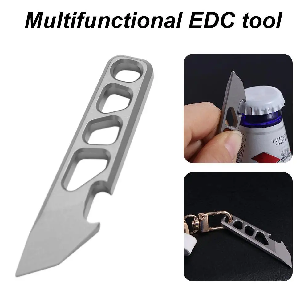 Easy To Use 55mm Mini Pry Bar Multipurpose Portable Bottle Opener Durable TC4 Titanium Alloy Keychain Pendant Gifts