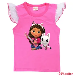 Gabby Puppenhaus Katzen T-Shirt Kinder Baumwolle T-Shirt Baby Mädchen Kurzarm Tops Kinder Cartoon Kleidung Kleinkind Junge Sommer T-Shirt