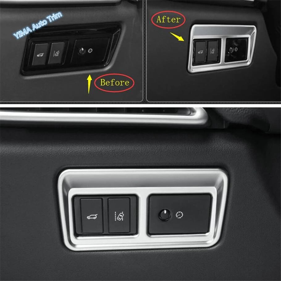 Glass Switch / Gear Shift Panel / P Button Handbrake Cover Trim Fit For Jaguar E-pace 2018 - 2023 Matte Car Interior Accessories