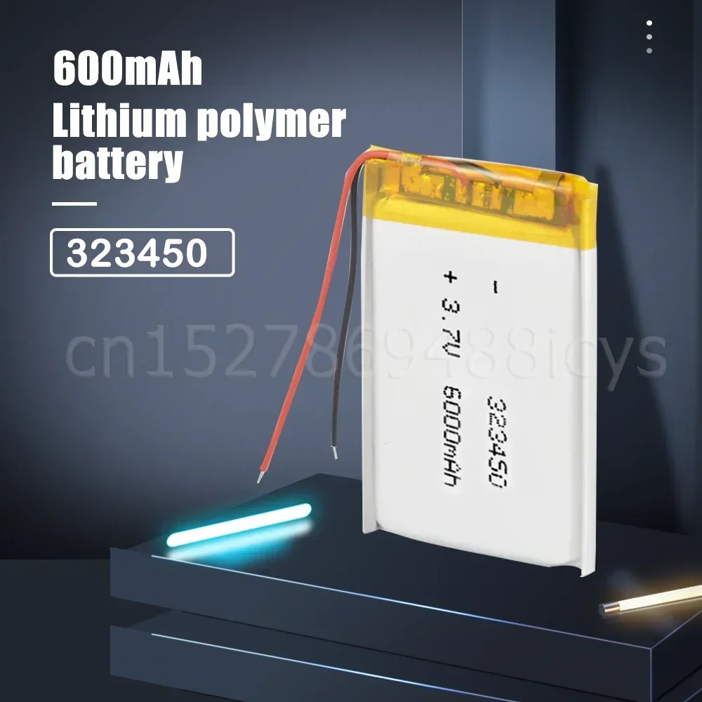 1-4PCS 323450 600mAh 3.7V Li-ion Lithium Polymer Rechargeable Battery For MP3 MP4 GPS Bluetooth Speaker Headset LED Lamp