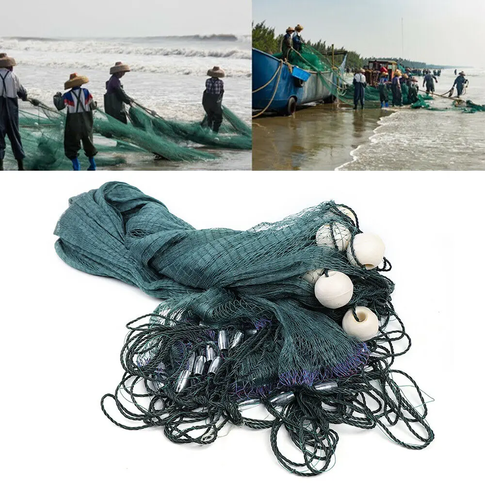 65FT Strong Multifilament Nylon Fishing Net Durable Easy Throw Sinker Nets with Floats, Monofilament Sinker Nets