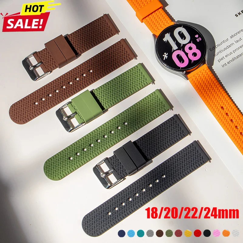 18mm 20mm 22mm 24mm Silikonarmband für Samsung Galaxy Watch 7 6 5 4 44 40mm Sportarmband mit Atmungsaktivität für Huawei 6 5Pro GT4 3