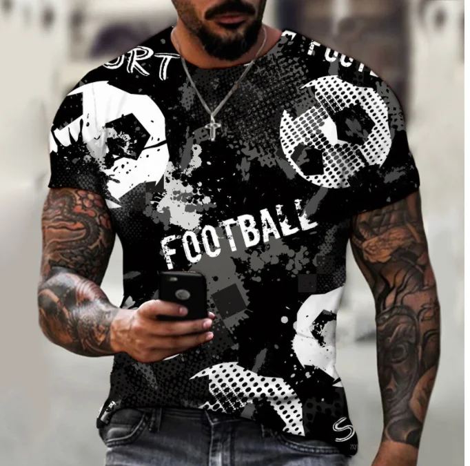 New 3D Print Soccer Pattern Clothing  Fashion Men Women T-shirt Plus Size S-7XL Four Seasons Casual Oversized  Streetwear