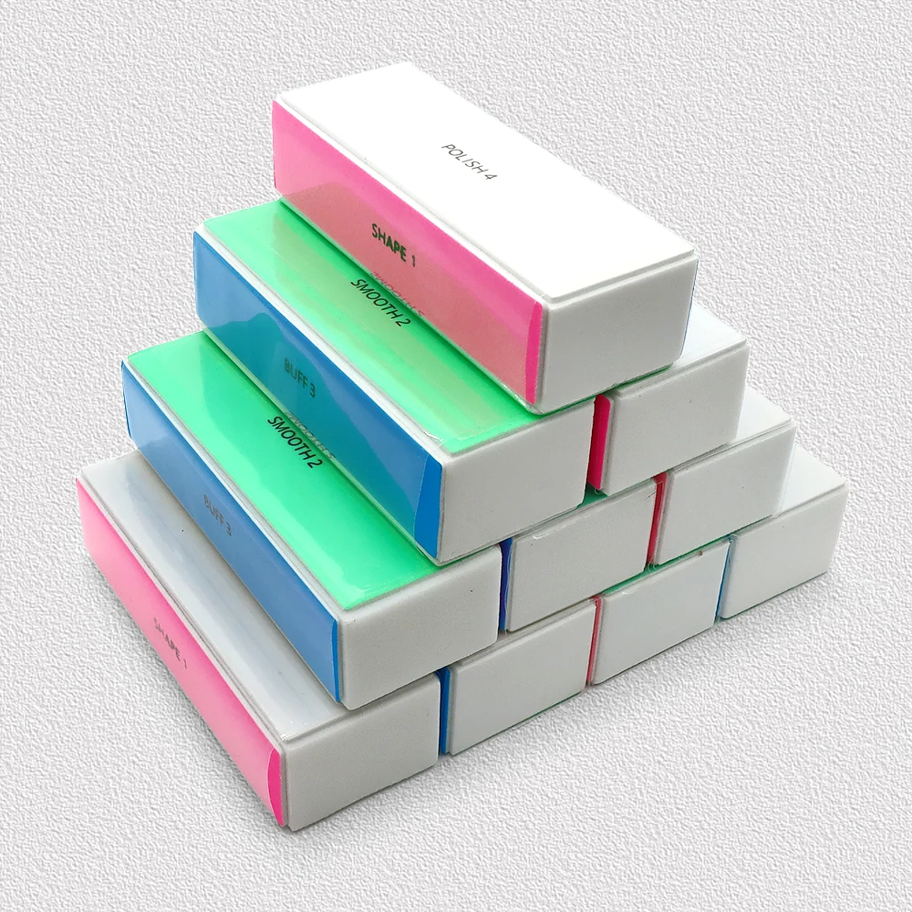 5/10 Stück Nagelpufferblock, 4 Stufen, bunter Polierblock, Glanz, Polieren, Nagelfeile, Maniküre, Schleifwerkzeuge, Kit, Schleifen von natürlichen Nägeln – Detail 3