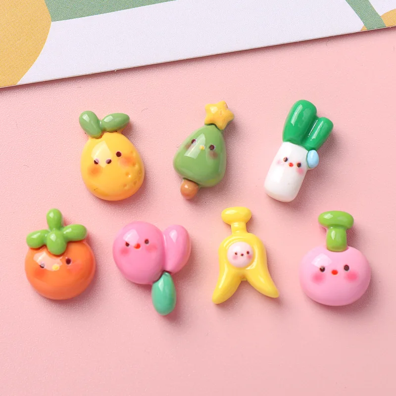 

5pcs Glossy Mini Plant resin flatback cabochons diy jewelry making materials handmade junk case charms