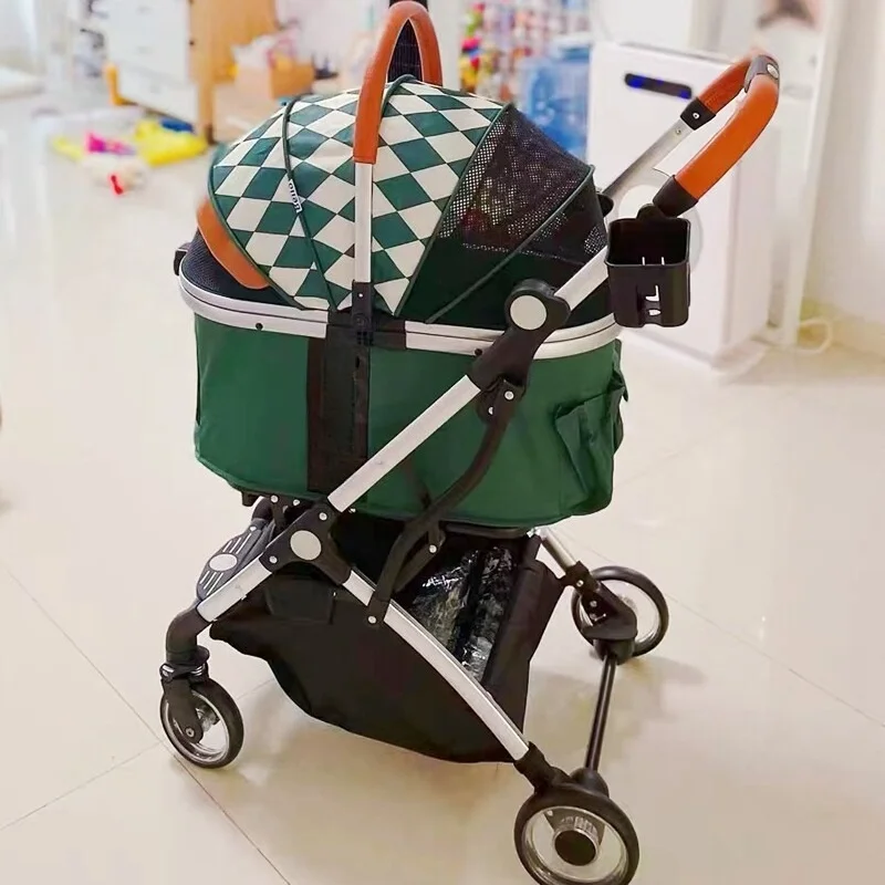 Pet Cart Lightweight Foldable Aluminum Alloy Shock Absorber Cat Dog Go Out Trolley