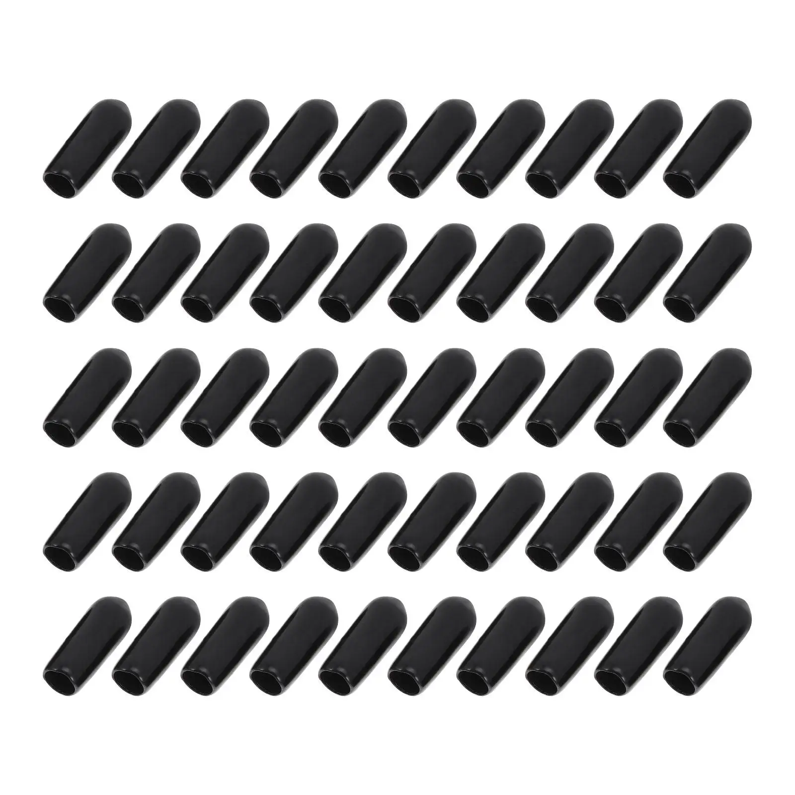

200 Pcs Rubber End Caps Thread Protector Black Round Furniture Feet Covers Table Leg Screw Tubing Tip Tube Caps