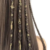 26 Uds mariposa ahueca hacia fuera el anillo del pelo trenzado Dread Locks cuentas de rastas Clips de puño de Metal dorado y plateado