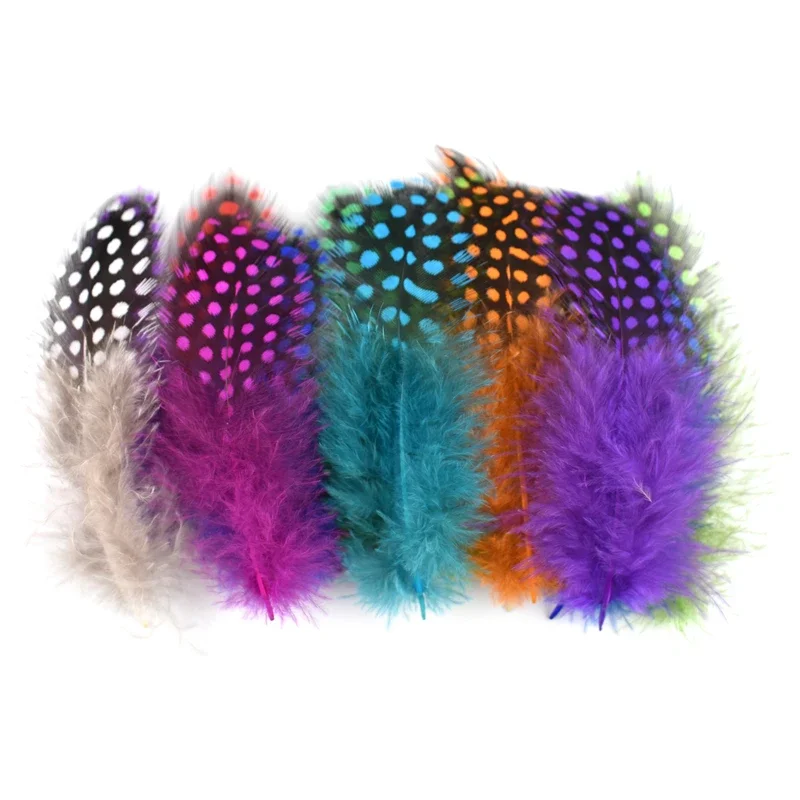 Plumes de pintade colorées naturelles, chapeau de faisan, bijoux, jus, accessoires d'artisanat, petite plume décorative