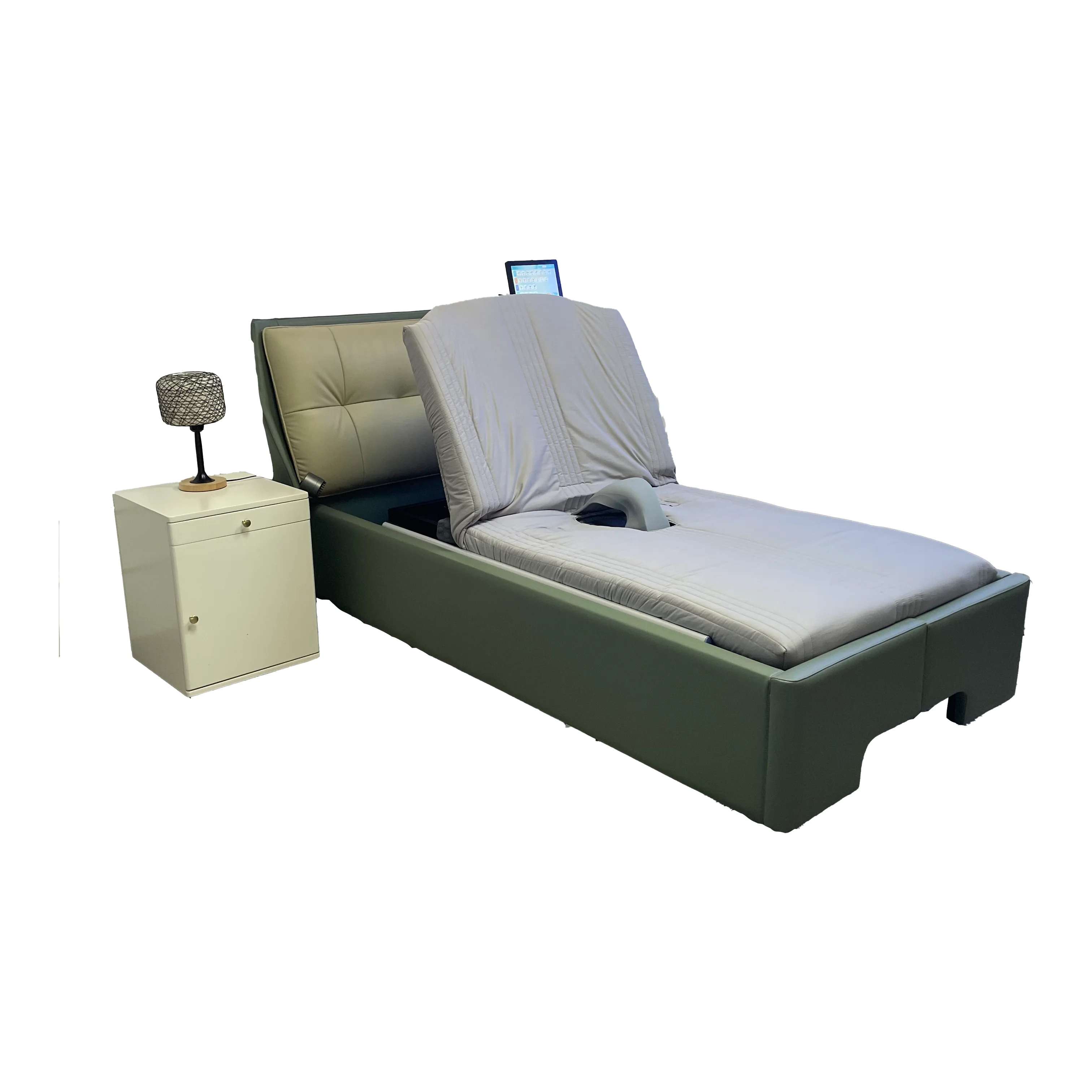 Simple operated smart medical bed with bedsore prevention system and optional heated mattress ideal for patient long-term care