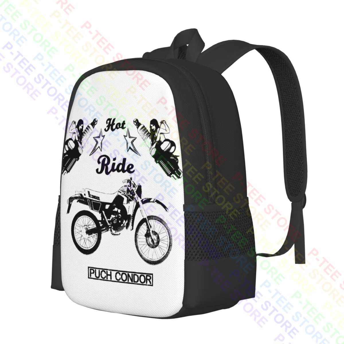 Mochila de motocicleta de grande capacidade, Classic CarsBackpack, Punk e pinup, Estilo esportivo, Punk e pinup