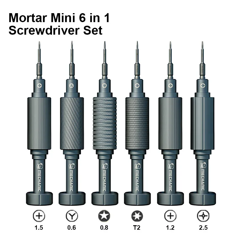 MECHANIC MORTAR MINI Ishell 6in1 Screwdriver Set for Mobile Phone Repair High Precision Mutifunctional Disassembly Bolt Driver