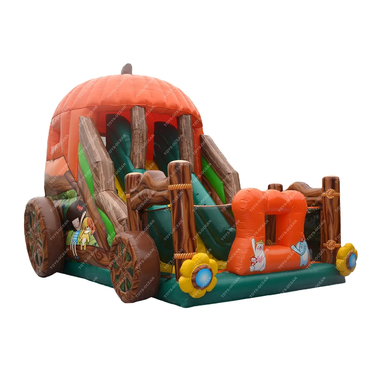 

Custom Halloween Double Slide Inflatable Pumpkin Slide Bounce Playground Suitable for Kids Holiday Activities Easy to Set up