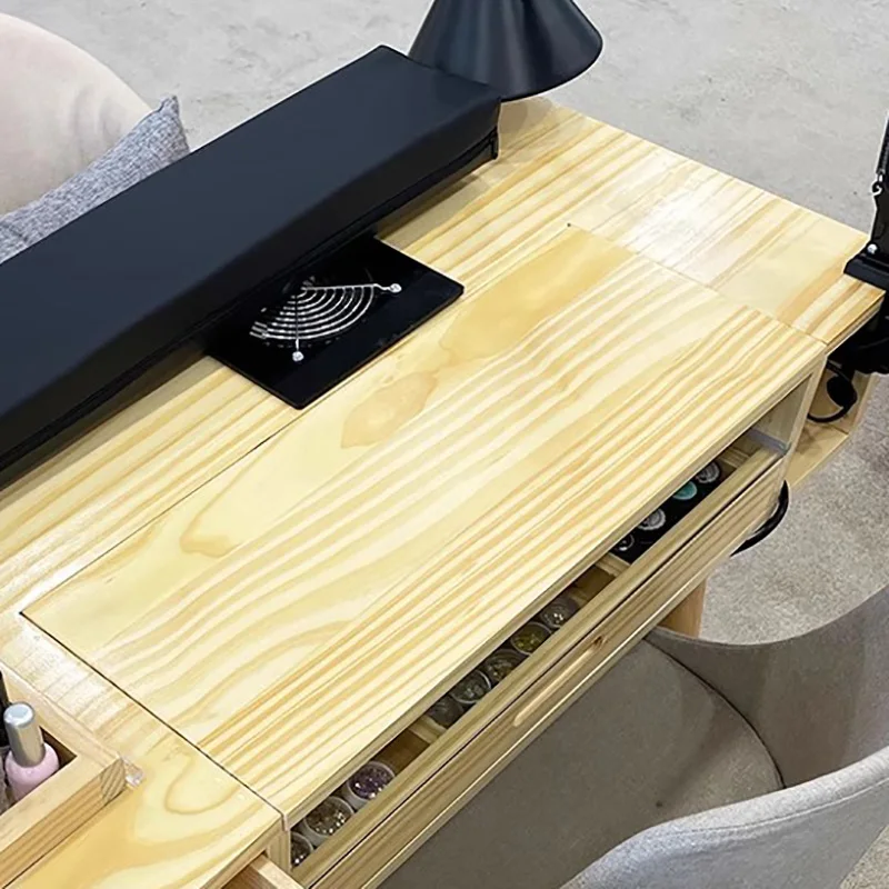 طاولة عتيقة كلاسيكية صينية رفيعة مانيكير طاولة أظافر ريفية بسيطة مع تخزين أثاث ميسا مانيكير Portátil #5