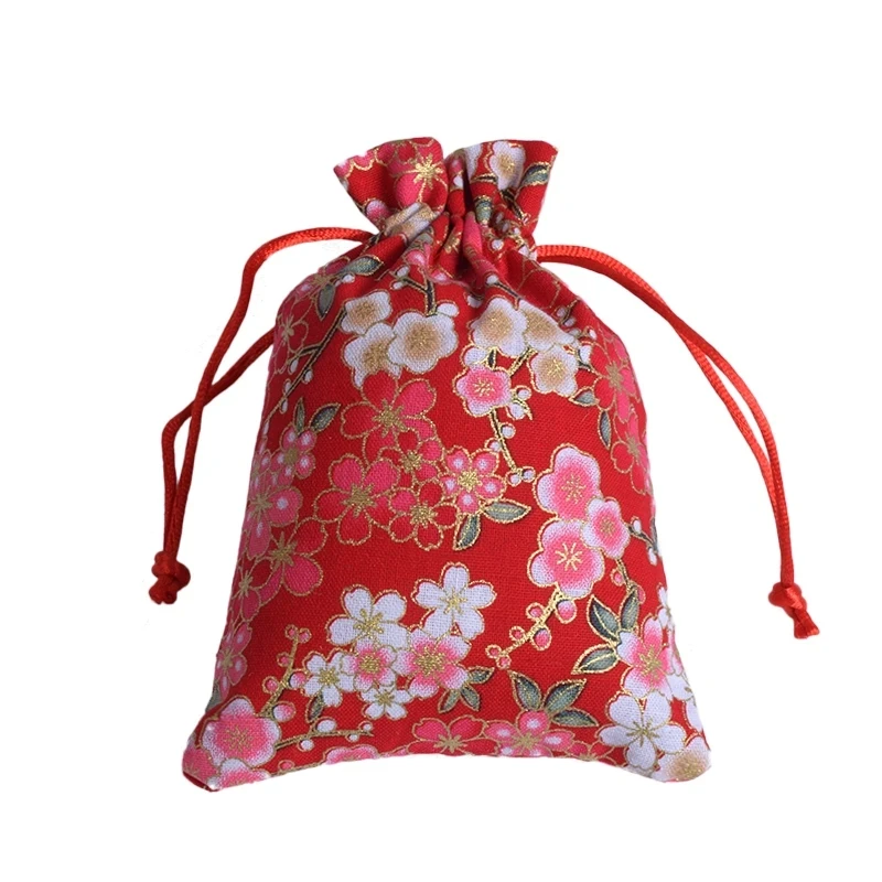 Silk Bags with Drawstring Gift Bags 4 Color Cotton Linen Jewelry Pouch for Wedding Party Candy Bag and DIY Craft Storage Bag