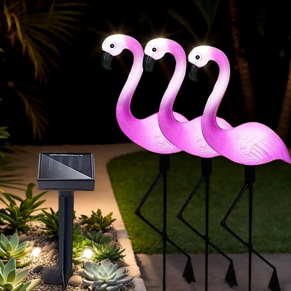 

Набор из 3 солнечных светодиодных садовых фонарей — водонепроницаемое наружное украшение для газона и парка