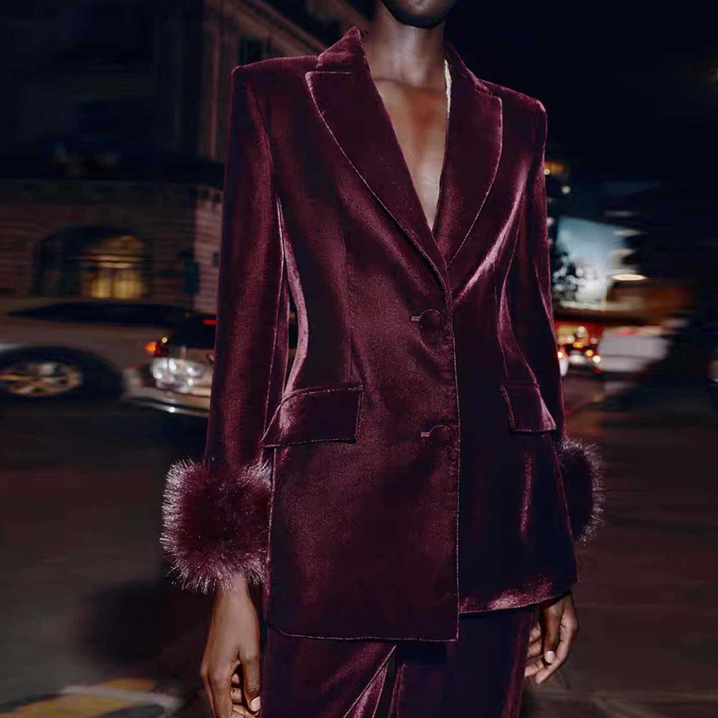 ファイオナブル ウィンター 2025 レディーススーツ ジャエット パーソナル ワイドレッグパンツ ハイウエスト ロングスリーブ 無地 ヨーロピアンスタイル 大人...