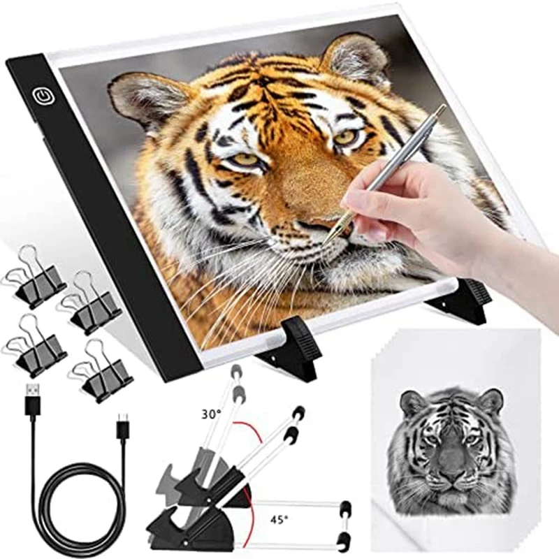 A4 LED Tracing Light Box Sheets A4 Tracing Paper For Drawing Detachable Stand For Diamond Painting Drawing Sketching