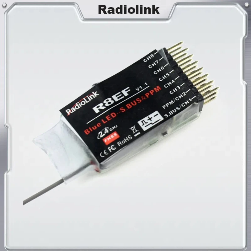 Radiolink R8EF 2.4G 8CH FHSS 8 Channels Receiver for T8FB Support S-BUS PPM PWM Signal Quadcopter Multicopter Airplane