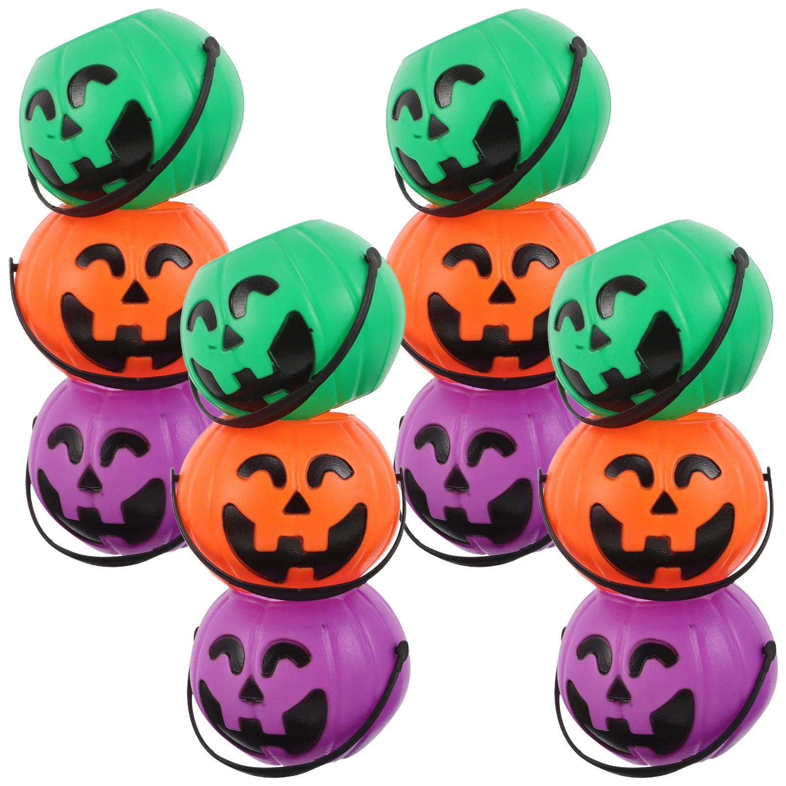 

12Pcs Halloween Candy Holder Pumpkin Buckets Cauldron Candy Container Trick Or Treat Party Supplies