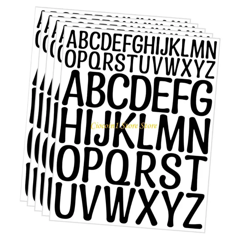 A3PC 5 Sheets Journal Aufkleber farbenfrohe Buchstabenaufkleber -Sammelkleber Aufkleber Aufkleber Aufkleber Alphabets Aufkleber