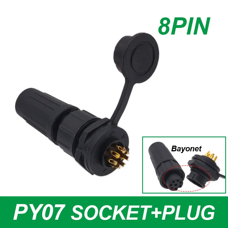 1 stks Connector Plastic Waterdichte Stopcontact IP67 PY07 Butt Connectors 2pin 3pin 4pin 5pin 6pin 7pin 8 pins Z108