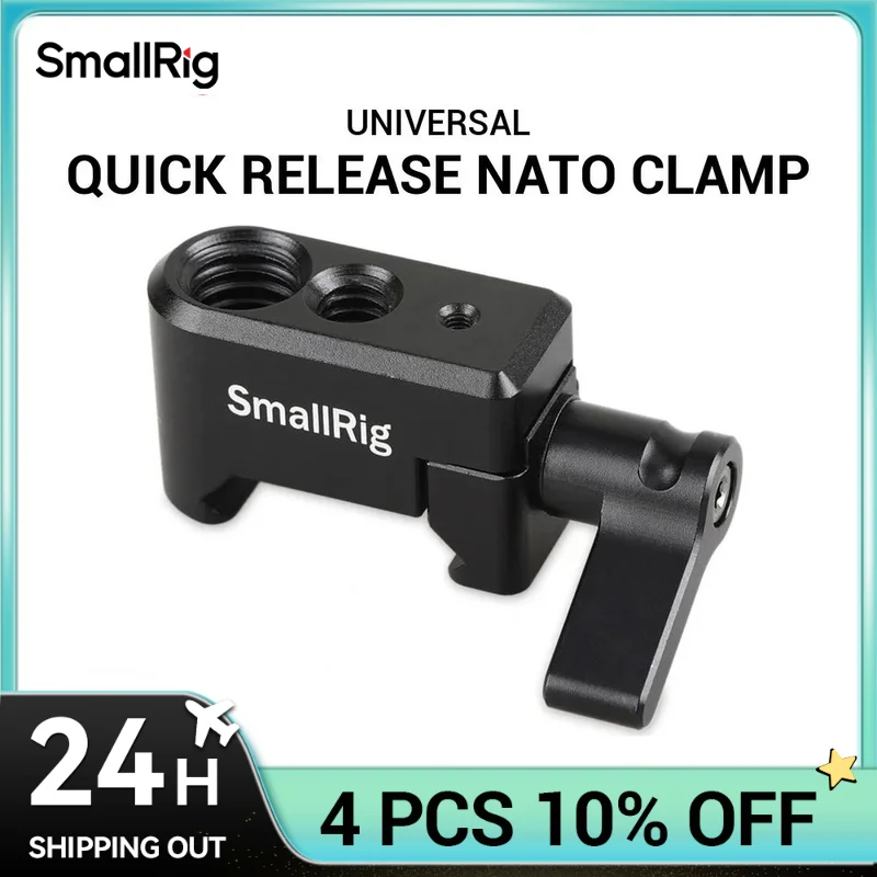 SmallRig Quick Release Clamp NATO Standard Clamp with 1/4"-20 and 3/8"-16 Mounting Holes for DIY Magic Arm Rig  - 1973