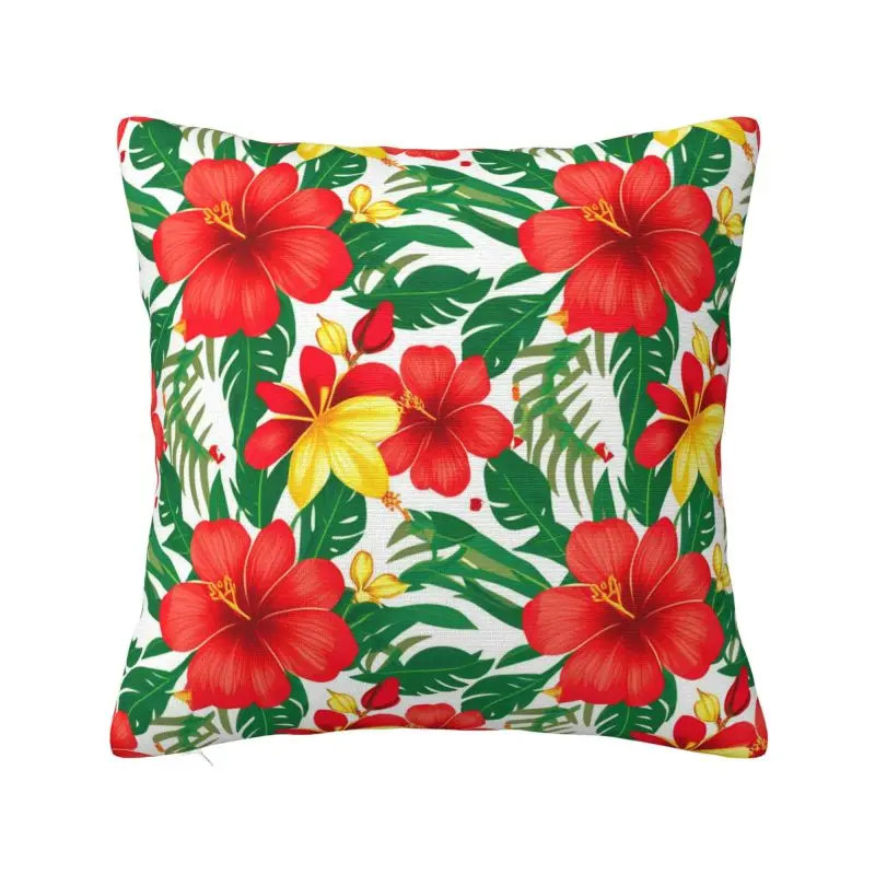 Fashion Hawaii Floral Tropical Flowers Leaves Cushion Cover 40x40cm Soft Throw Pillow Case for Sofa Square Pillowcase Home Decor