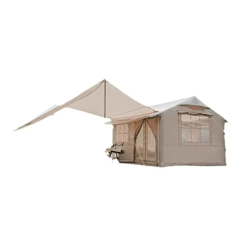 Inflatable Summer Tent Double Layer Outdoor Camping Rainproof Thickened Portable One-Room Exquisite Canopy