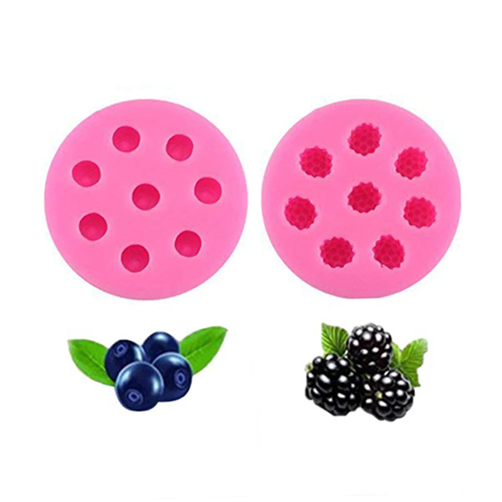 

4 pcs 8-Hole Silicone Mold Cake Decorations DIY Baking Tool Blueberry Shaped Non-Stick Easy Demould Chocolate Candy