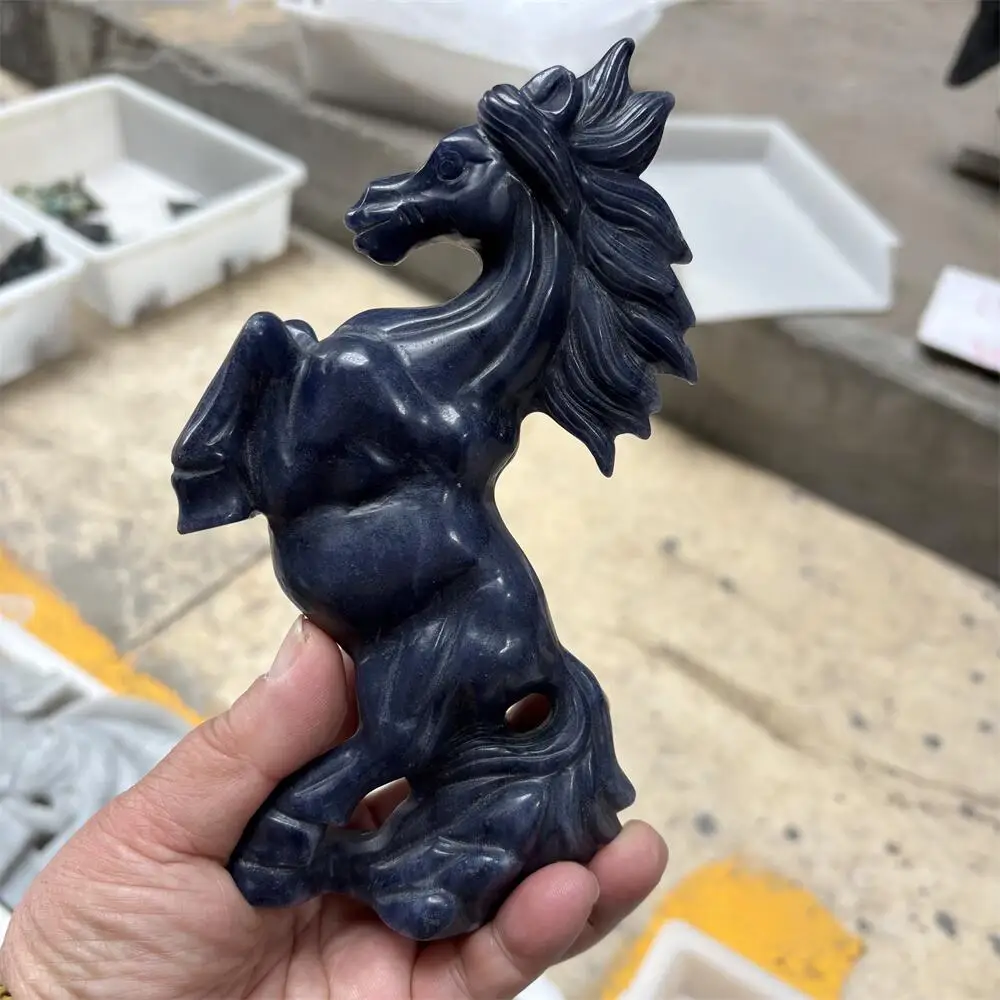 

1 шт. Натуральная статуэтка лошади из кварцевого нефрита, резная фигурка животного, декор для дома, украшение комнаты, подарок