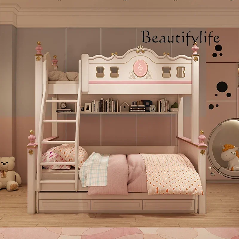 

BJ Рамка раздвижной кровати-чердака с ящиком для хранения, современные роскошные основания, двухъярусные кровати для детей, белая кровать для девочек, мебель для спальни