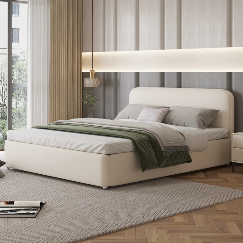 Modern Minimalist Bed Nordic Luxury Solid Wood Aesthetic Bed Unique Bedroom Cama De Lujo Para Dormitorio Bedroom Furniture