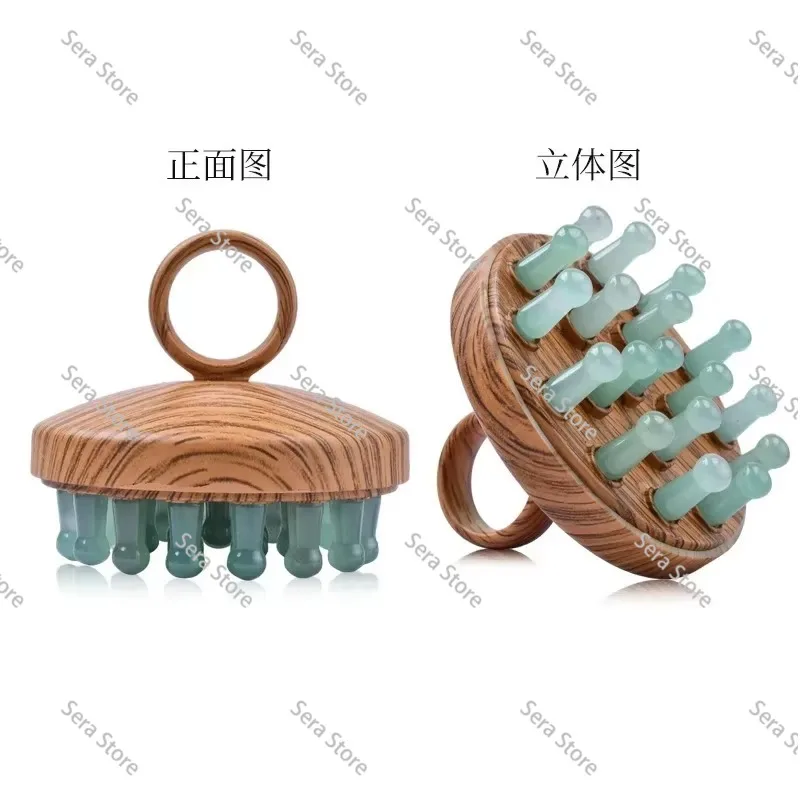 1Pc Colorful Jade Wood Grain Massage Comb for Scalp Relaxing Dredging Meridians Relieving Fatigue Exquisite Small Comb
