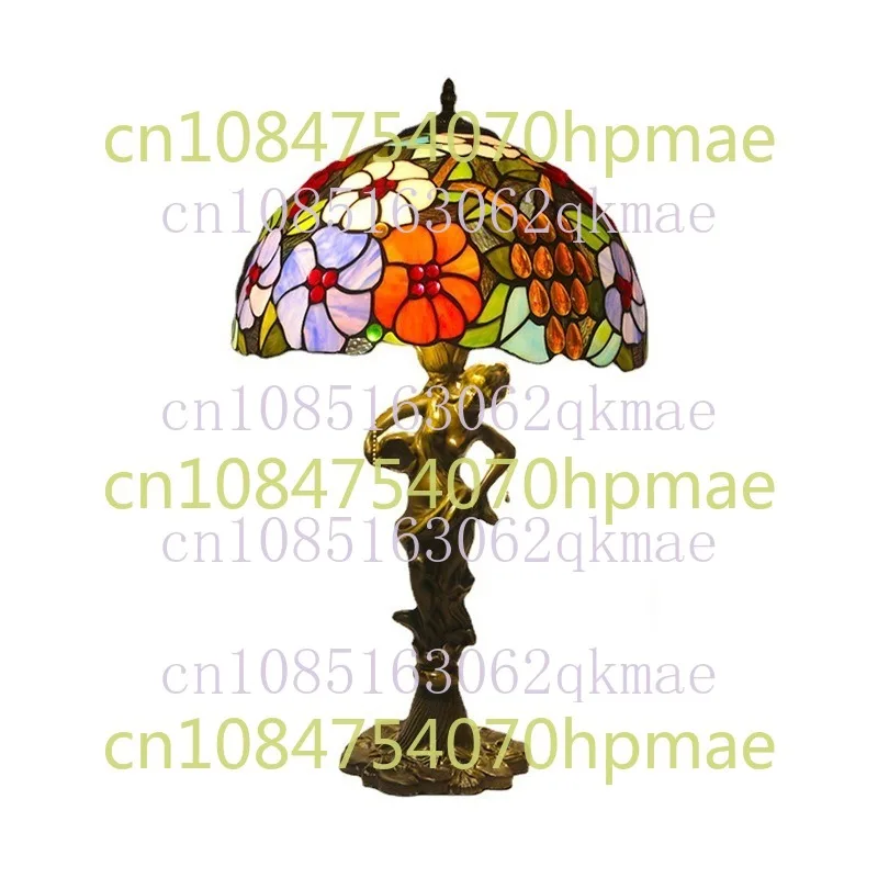 

Villa Hotel Decorative Lamps Guest Room Bedside Lamp Glass 16-Inch Table Lamp Study Reading Eye Protection Table Lamp