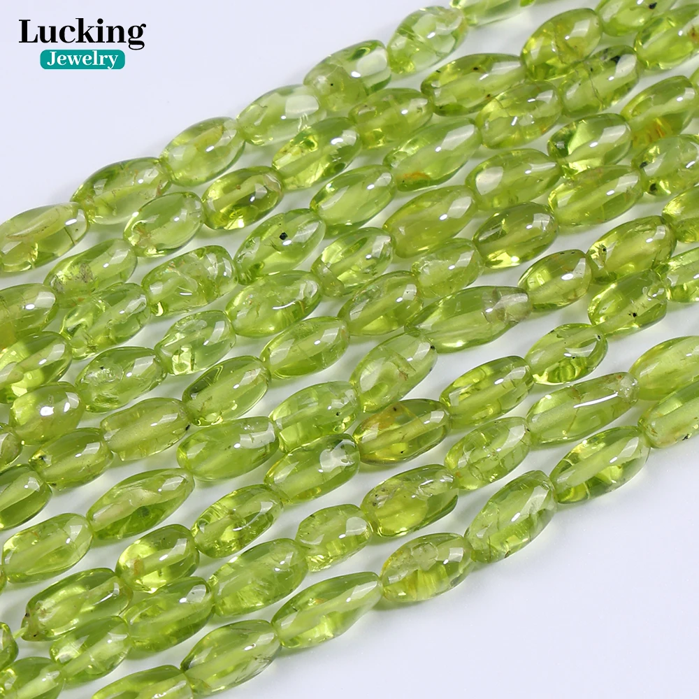 

A++ Natural Green Peridot 4*7mm Diamond Cut Faceted Beads - Healing Crystal Jewelry Supplies for DIY Bracelet Necklace Crafting