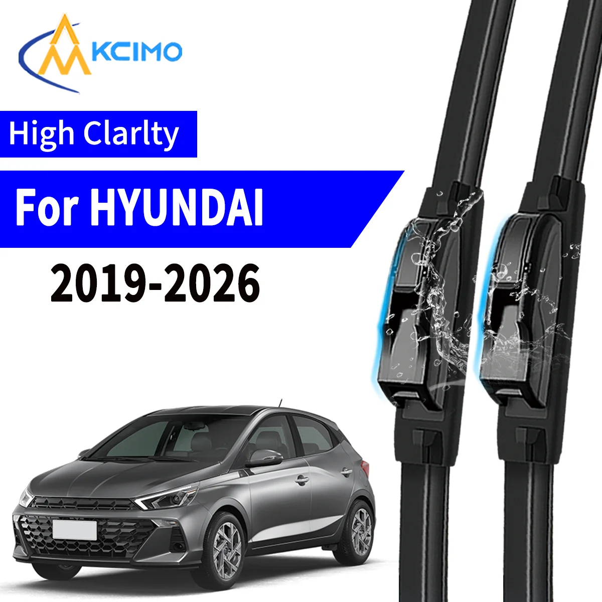 

2pcs Car Wiper For HYUNDAI Hb20 / hb20x hatchback 2019-2026 Front Windscreen Wiper Blade Silent Soft Rubber
