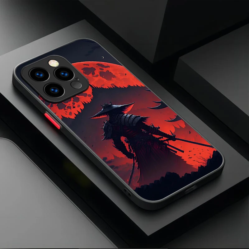 الساموراي هانا قناع شبح الطباعة جراب هاتف آيفون 17 الهواء 15 16E 16 زائد 14 13 12 11 برو ماكس XR X XS ماكس SE 2020 غطاء #4