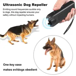 Dog Bark Controller Powerful Ultrasonic Dog Repeller with Led Flashlight for Effective Barking Control Indoors Outdoors for Dogs