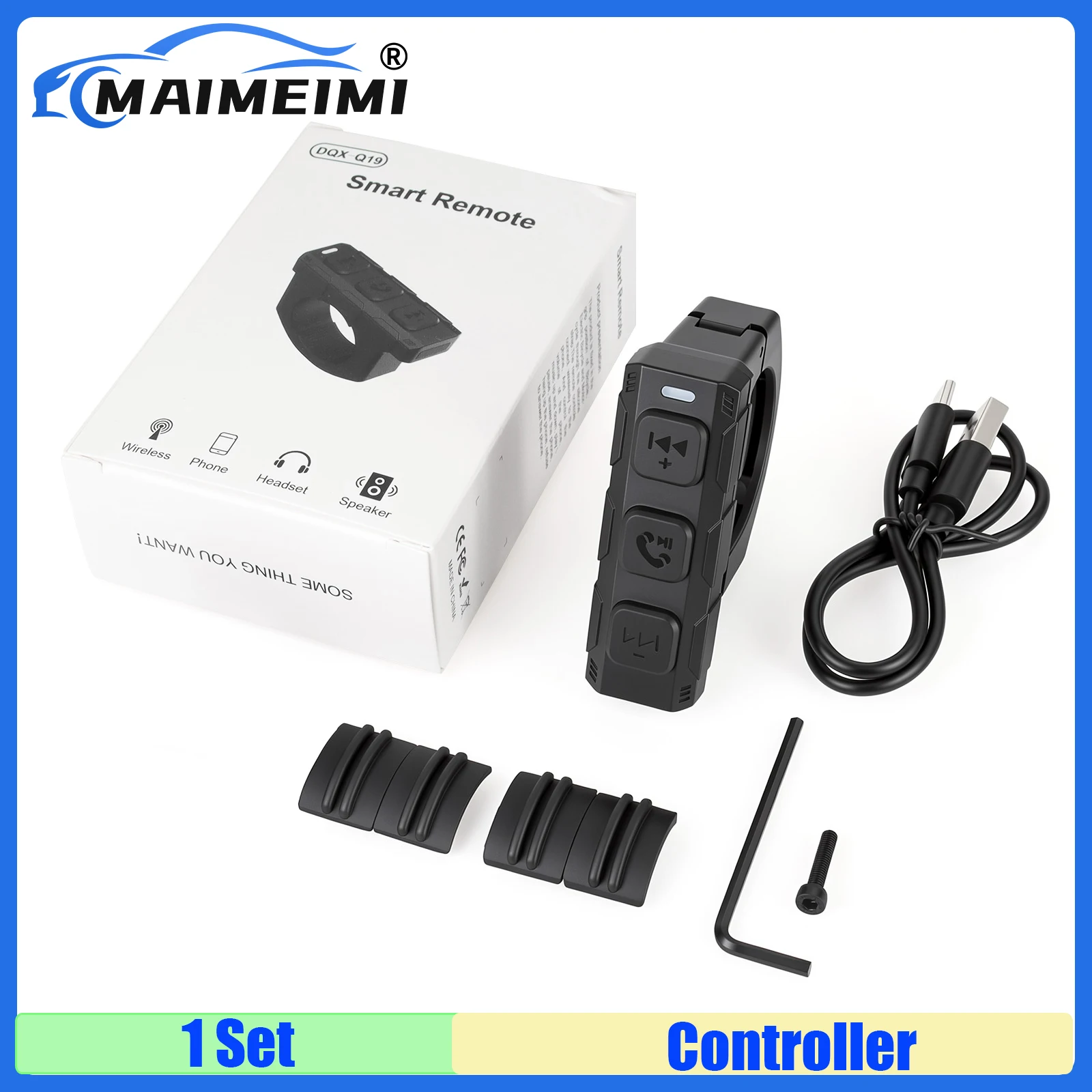 

MAIMEIMI Smart Steering Wheel Controller Handlebar Remote Control For Motorcycle Helmet Headset Earphone Remote Controller